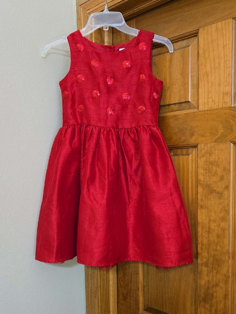 Gymboree Red Sequin Dot Sleeveless Girls Party Dress